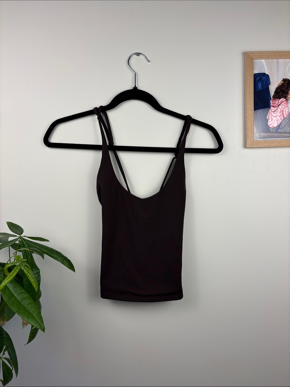 Azur Cross-back Cropped Tank Top Chocolate Brown